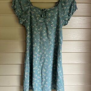 Y2K Style Floral Blue Green Dress Juniors Size XXL